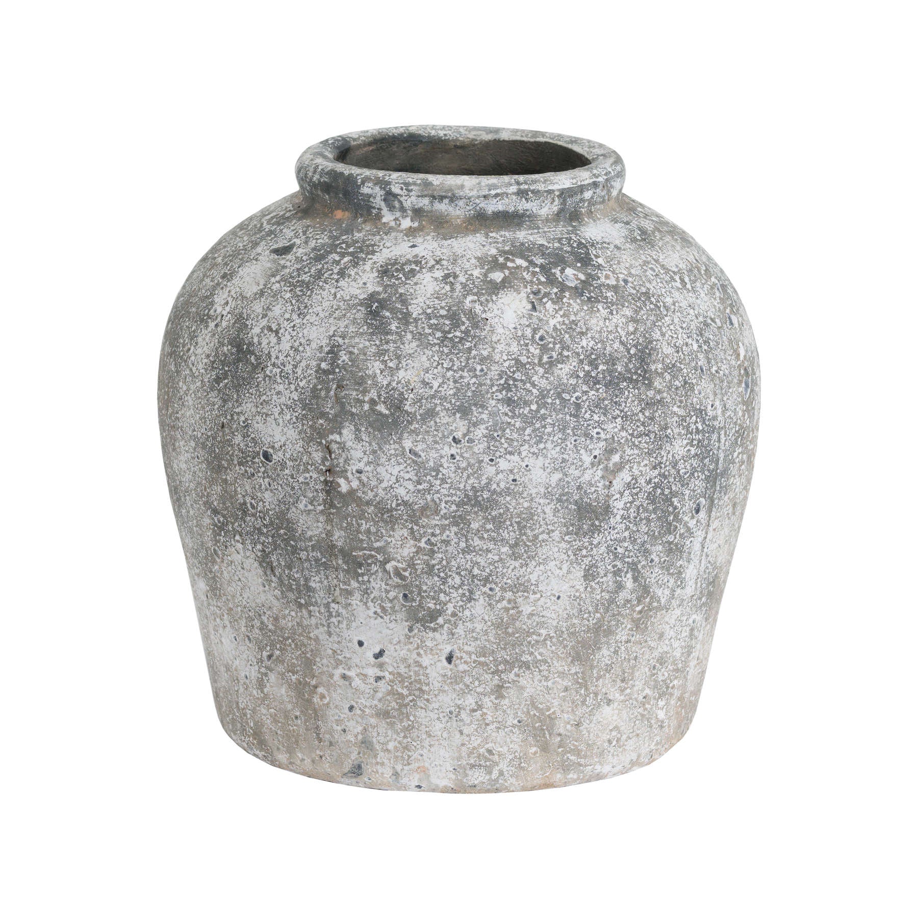 Grey Distressed Stone Ceramic Vase 30x29cm – Vases – Decorative Accessories  – Click Style