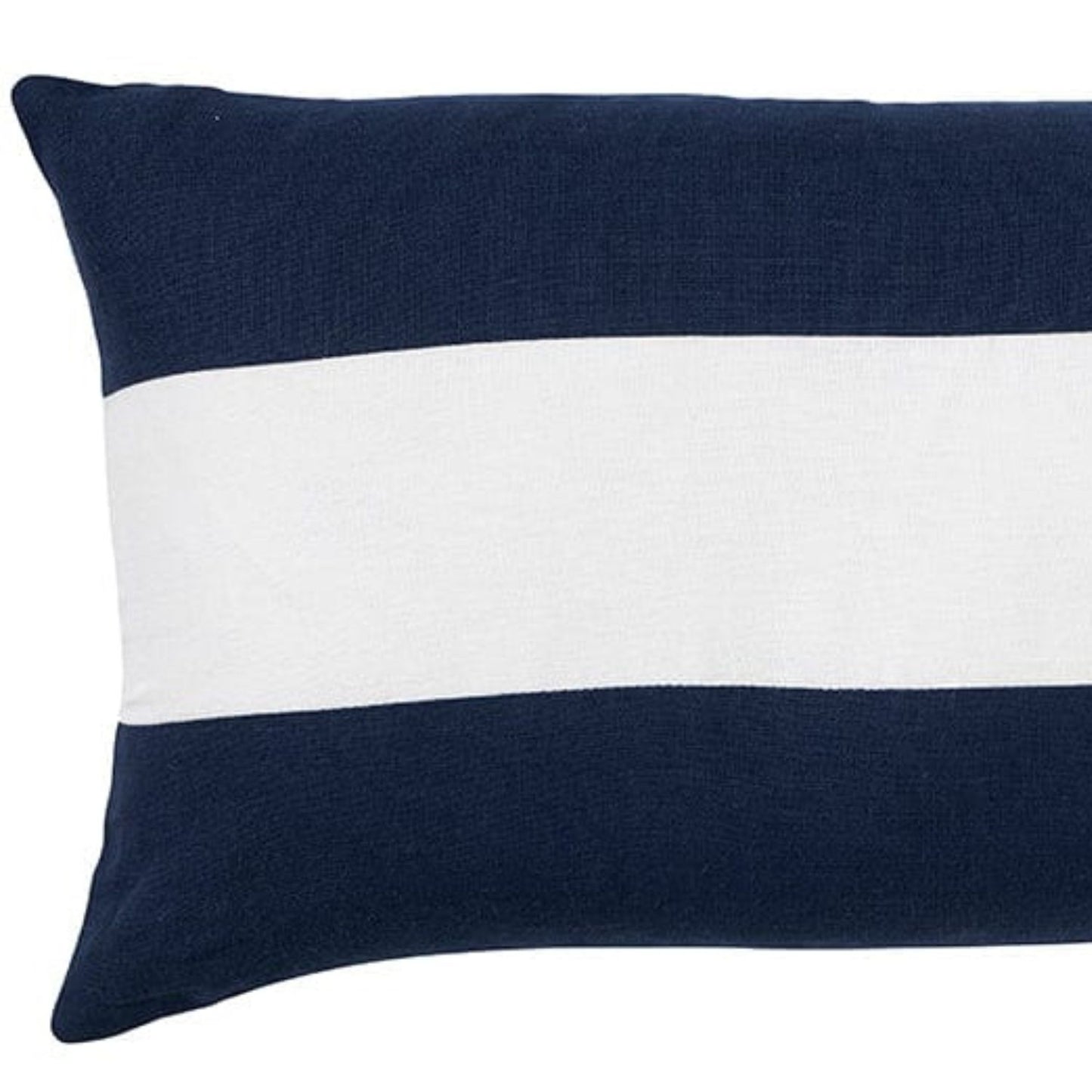Navy & White Striped Linen Cushion 30x50