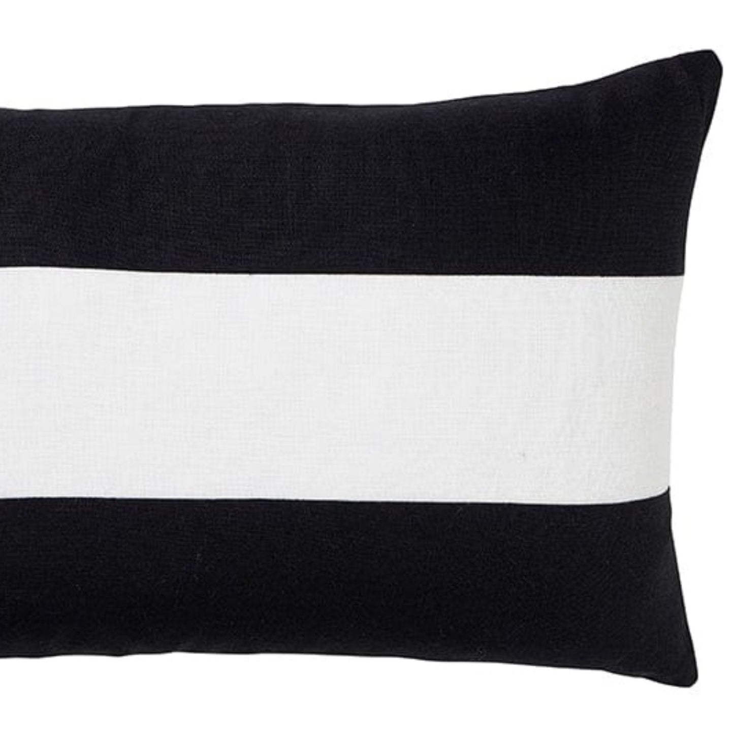 Black & White Striped Linen Cushion 30x50