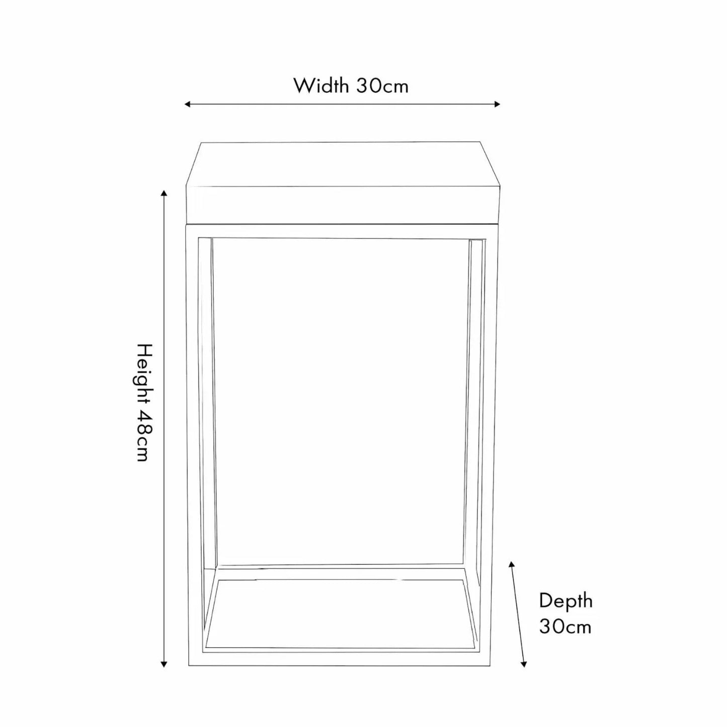 Beige Polished Granite Square Side Table With Burnished Gold Metal Legs – Modern Stone-Top Occasional Table Dimensions 48x30x30cm | Click Style
