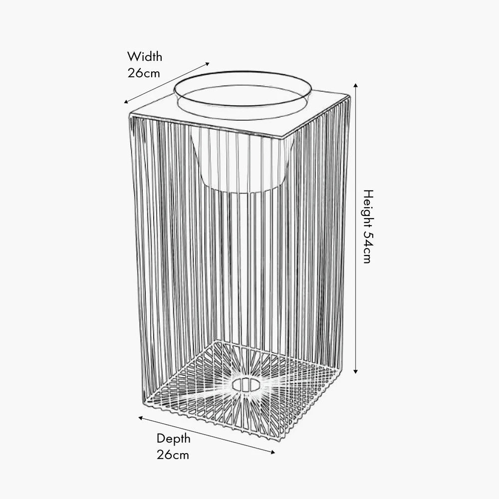 Black Wire Frame Planter with Pot Dimensions – Floor-standing Modern Decorative Metal Plant Stand for Indoor Use 53x25cm - Click Style