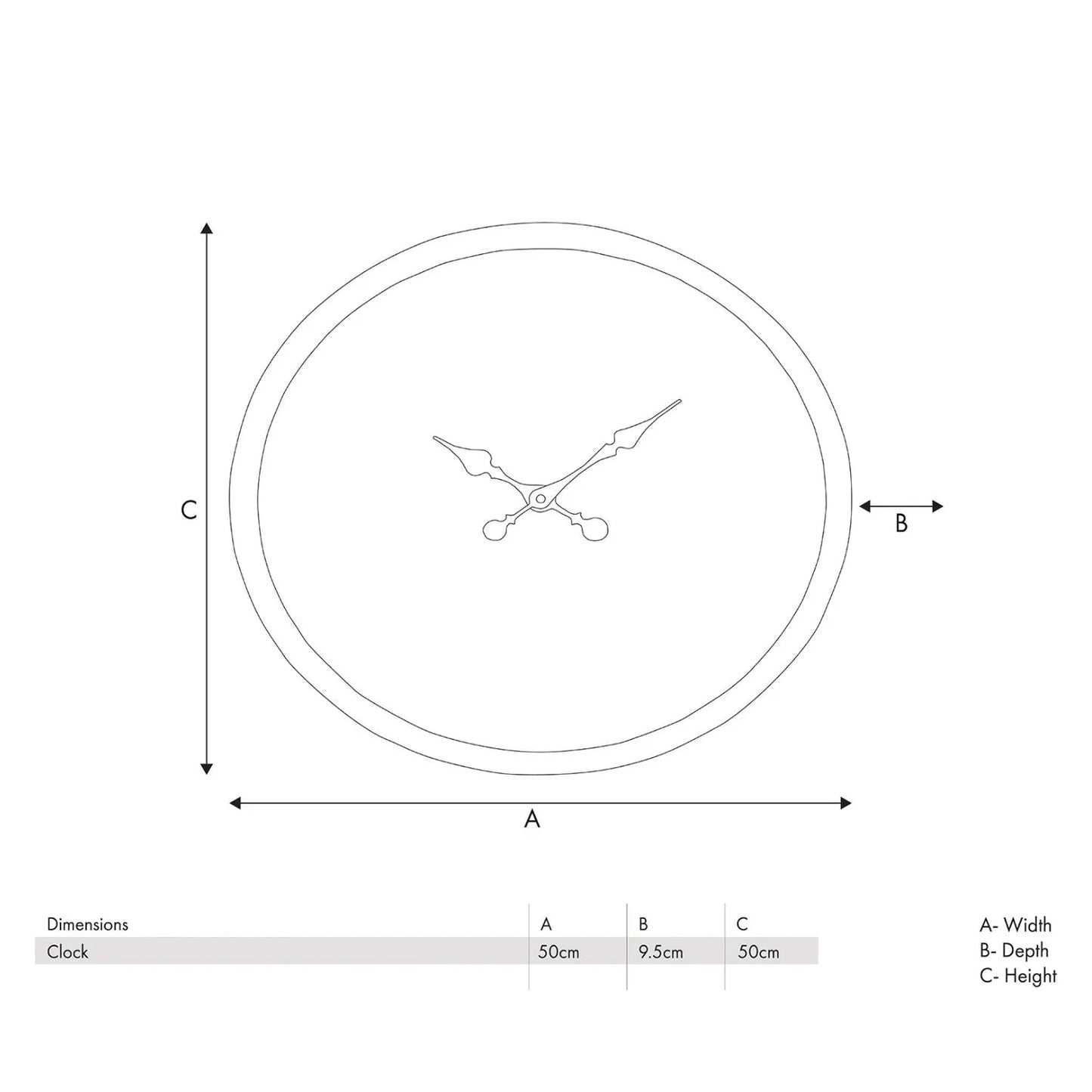 Black & Champagne Gold Round Metal Wall Clock Dimensions – Decorative Cog & Gear Design with Roman Numerals 50x50x9.5cm - Click Style