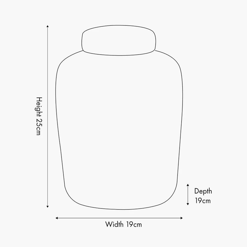 Blue & White Ceramic Ginger Jar with Lid Dimensions – Decorative Lattice Pattern Storage Jar 24x21cm - Click Style