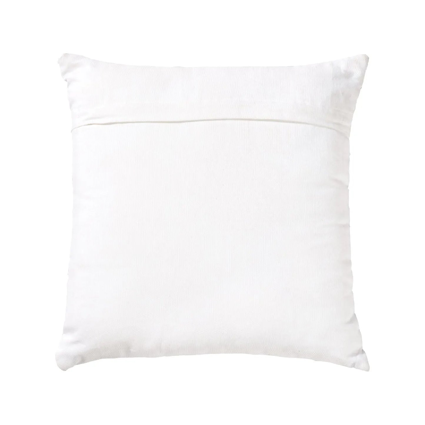 Burnt Orange & White Square Indoor Outdoor Cushion with Braided Bohemian Design – Recycled Weather-Resistant & Durable 45x45x10cm - Click Style