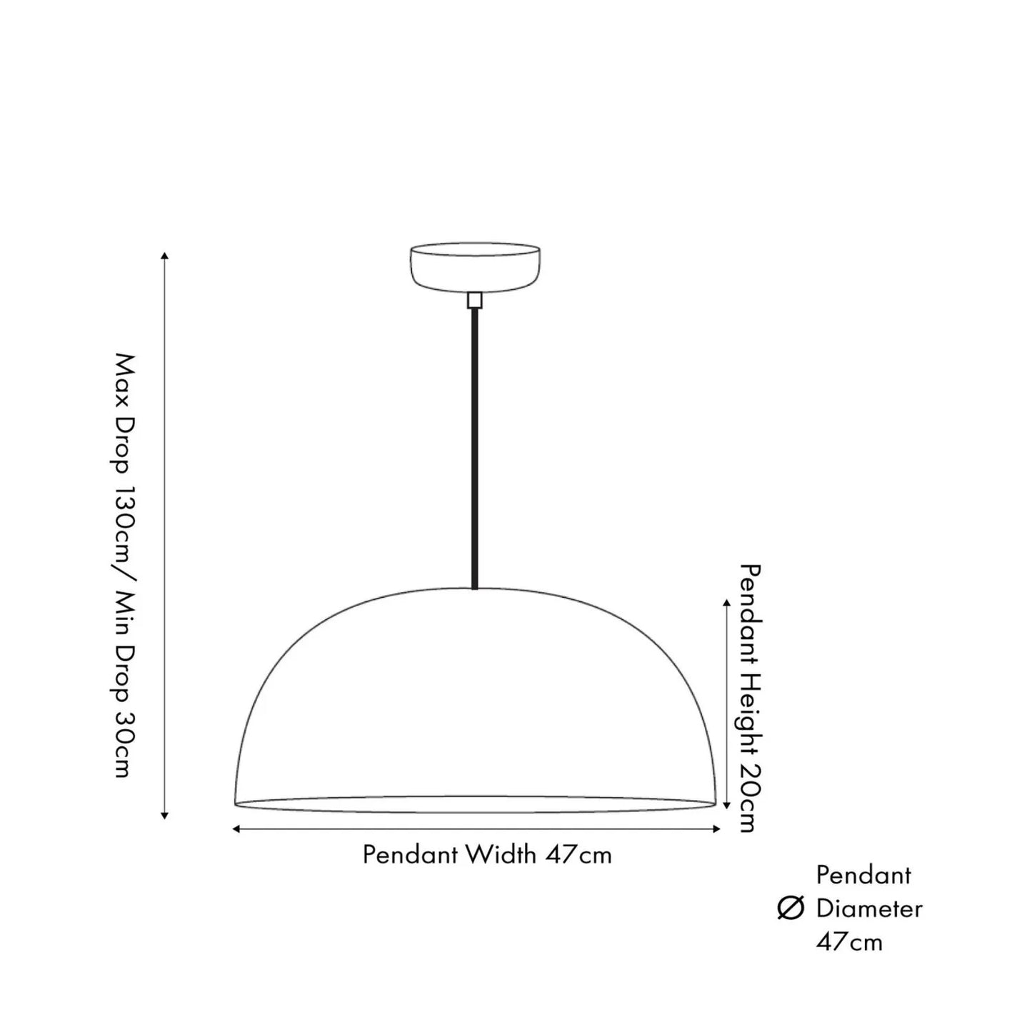 Copper Effect Adjustable Pendant Ceiling Light with Wide Metal Dome Shade – Industrial Modern Suspension Lamp Dimensions H130x47x47cm | Click Style