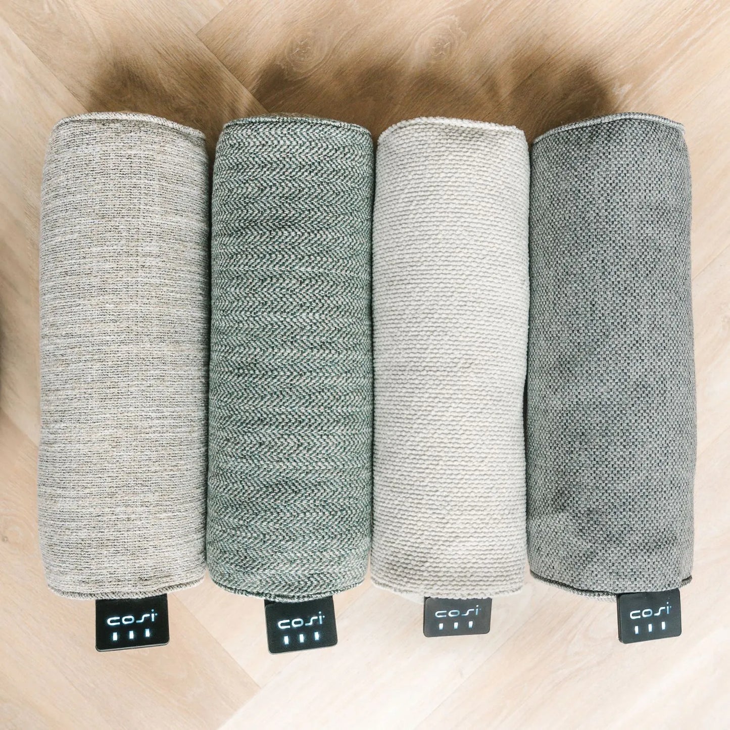 Cosipillow Cream Boucle Heated Indoor & Outdoor Bolster Cushion Pillow with Infrared Heating & Rechargeable Battery 15x45x15 - Click Style