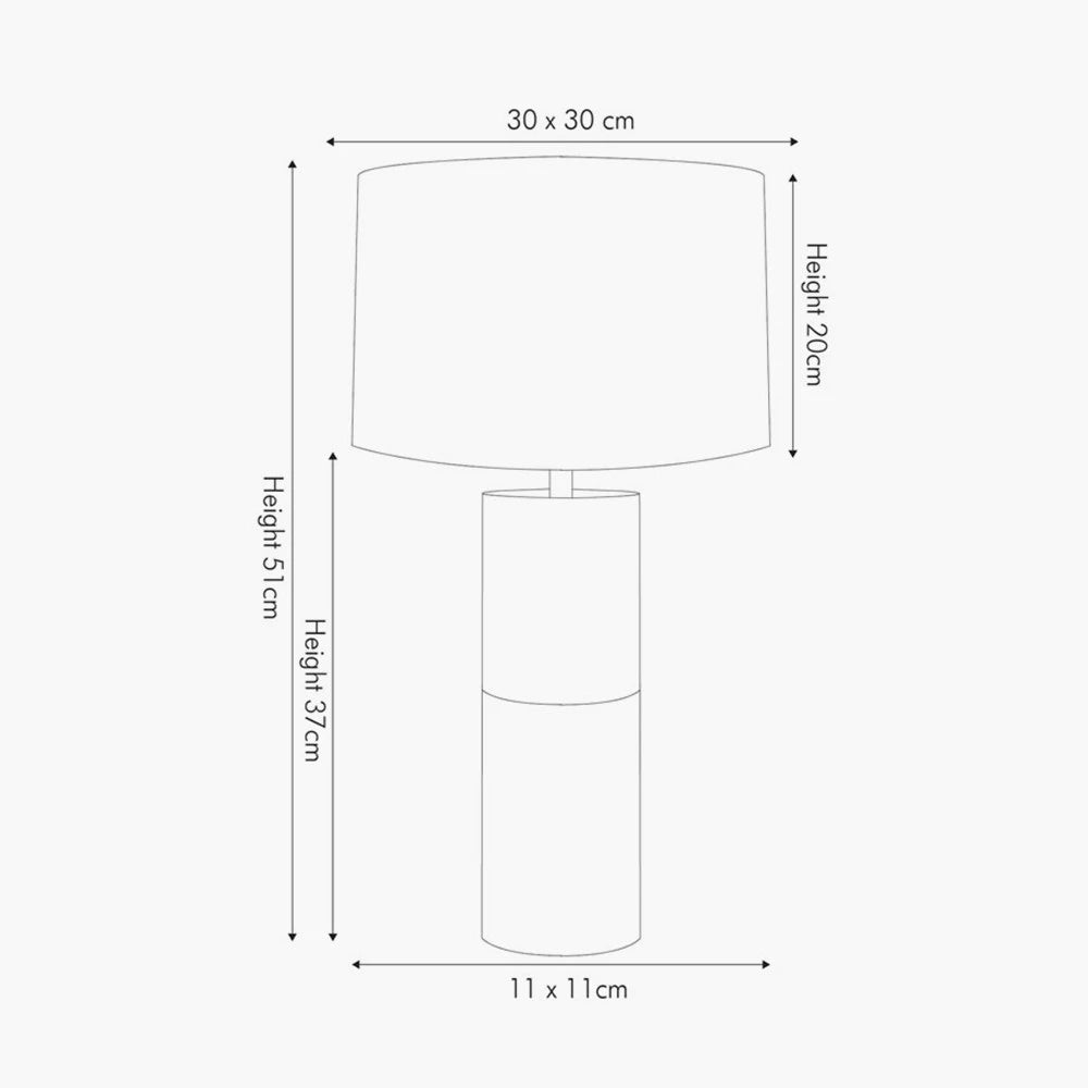 Dark Brown Mango Wood & Brass Table Lamp with White Handloom Cotton Drum Lampshade Dimensions – Modern Lighting for Home Decor 51x30cm - Click Style