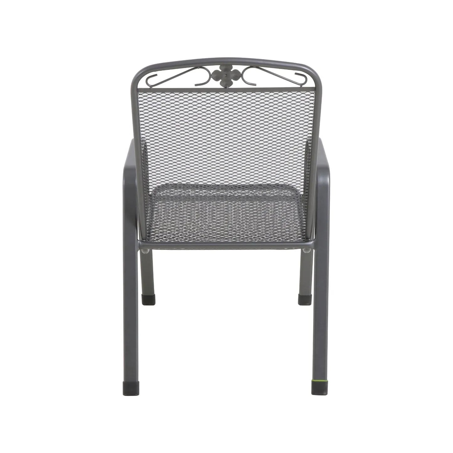 Dark Grey 8-Seater Extendable Rectangular Metal Garden Dining Set with Floral Detail – Powder-Coated Steel Table & Chairs 76x261x90cm - Click Style