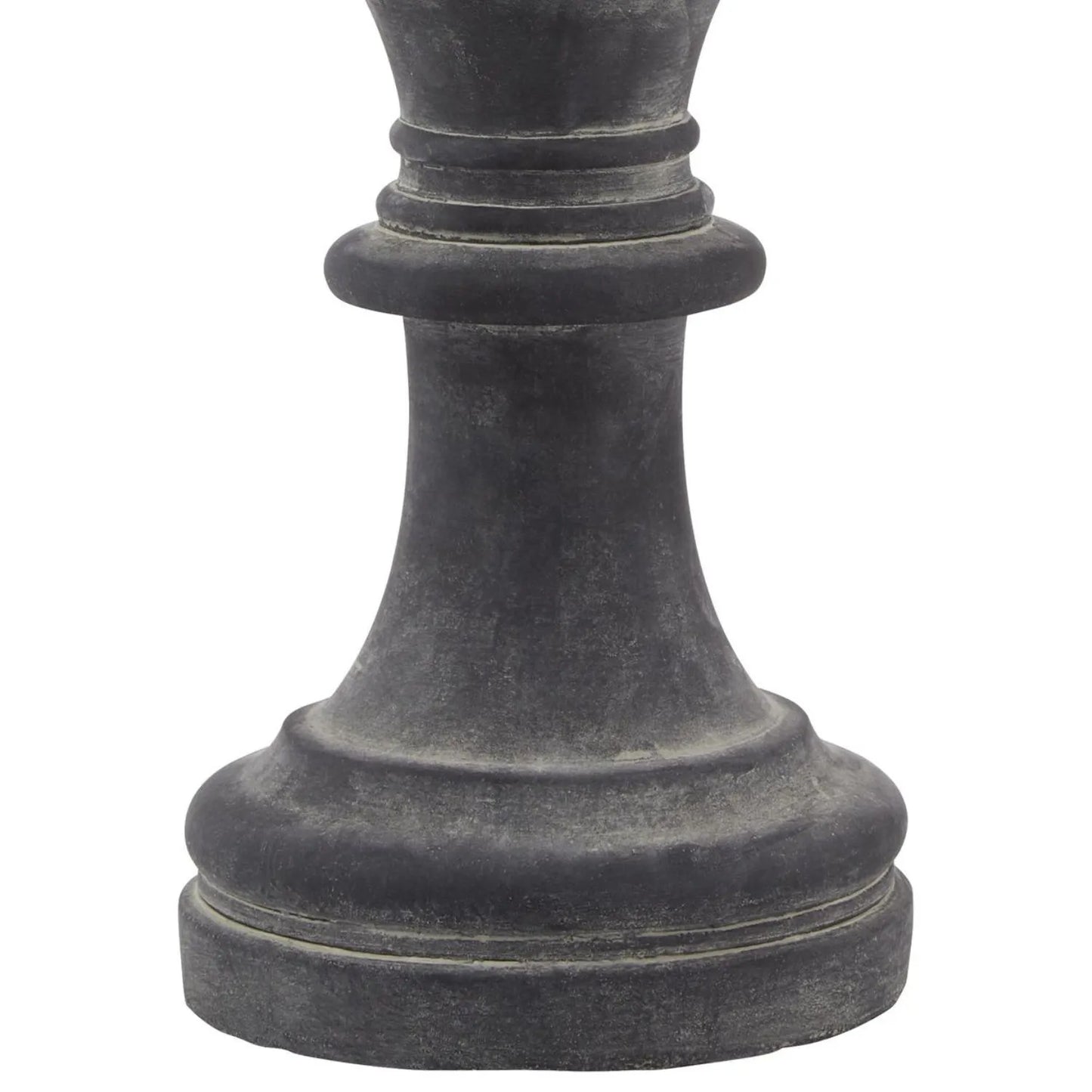 Dark Grey Stone-Effect King Chess Piece Ornament – Large Textured Ceramic Decorative Accent 28x16cm - Click Style