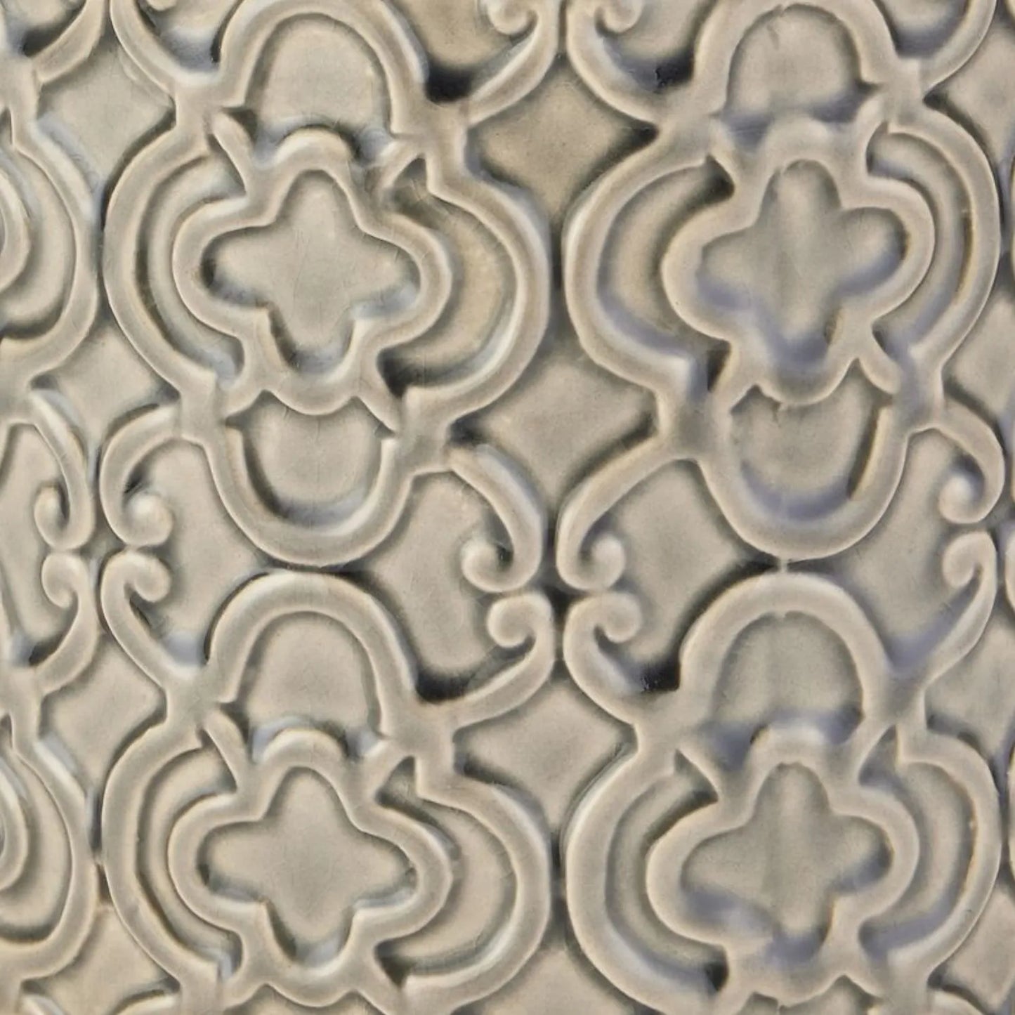 Grey Moroccan-Inspired Ceramic Ginger Jar with Lid – Embossed Decorative Storage Jar for Home 20x20cm - Click Style