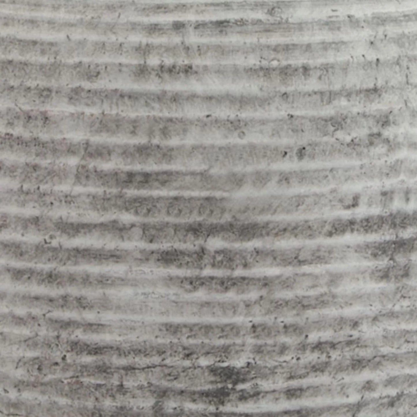 Grey Ribbed Stone-Effect Barrel Planter with Rolled Rim – Textured Ceramic Pot 20x28x28cm - Click Style