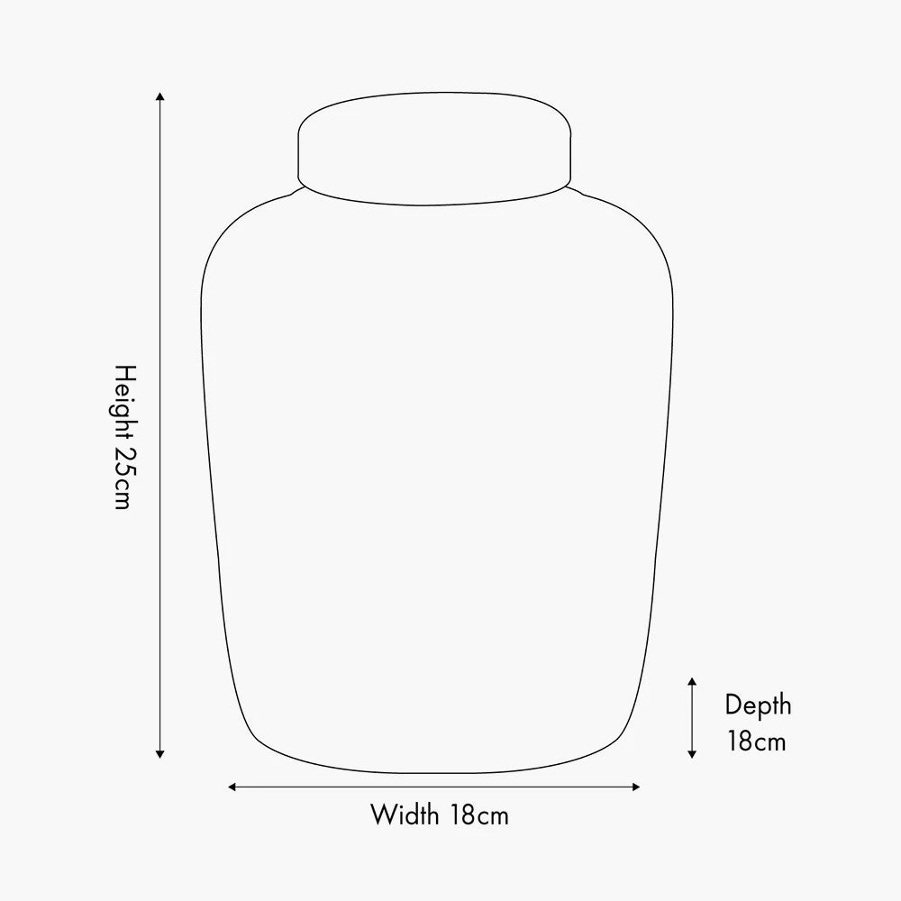 Grey & White Moroccan-Inspired Ceramic Ginger Jar with Lid Dimensions – Decorative Jar for Home Decor 25x18cm - Click Style