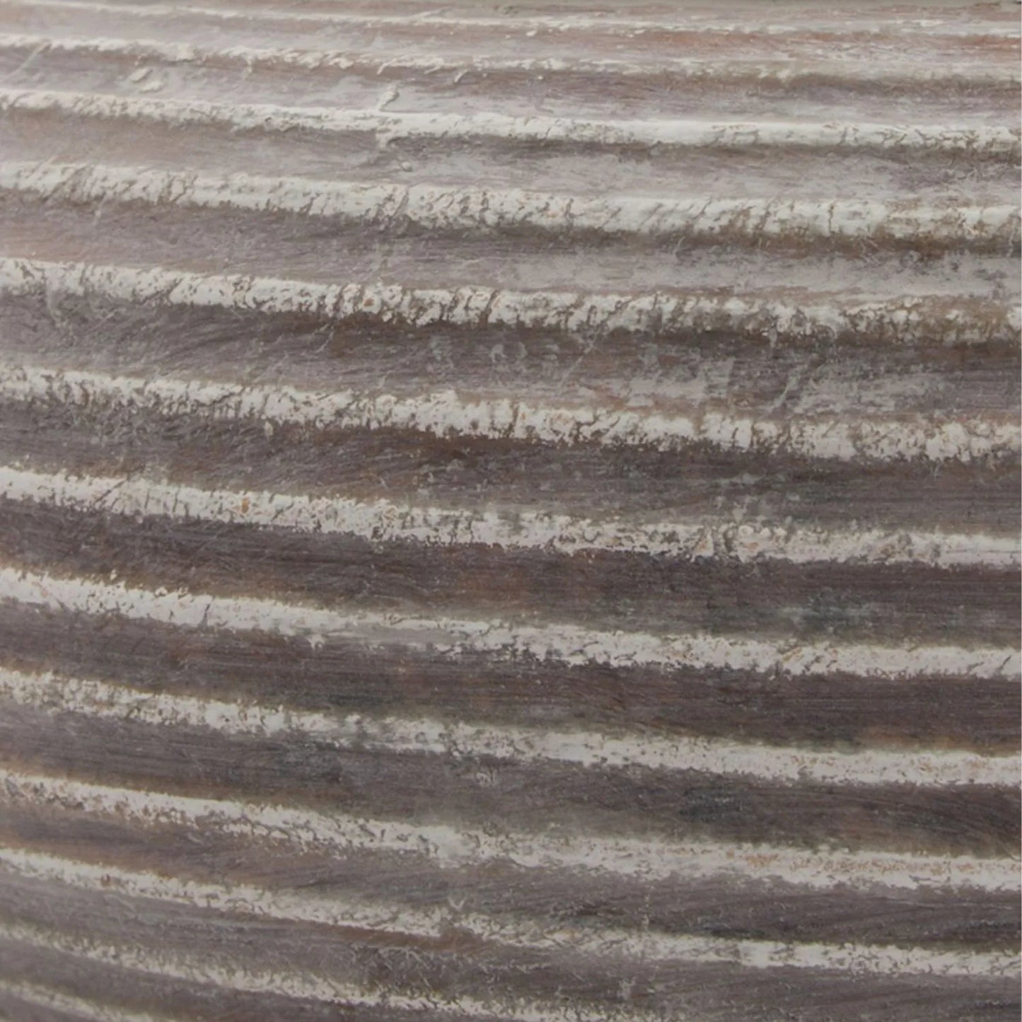 Large Brown Ribbed Weathered Terracotta-Effect Bowl Planter with Textured Finish – Ceramic Decorative Pot 19x41x41cm - Click Style