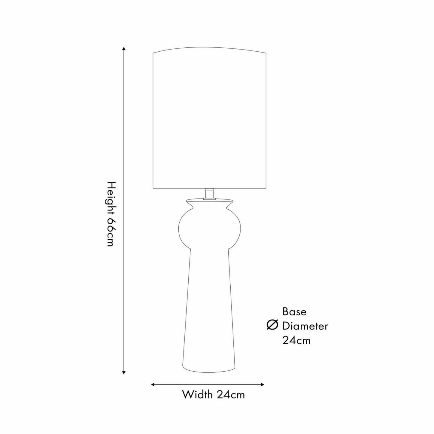 Matt Black Totem Sculptural Ceramic Table Lamp with Tall White Cotton Drum Shade – Contemporary Monochrome Statement Table Light Dimensions 66x24x24cm | Click Style