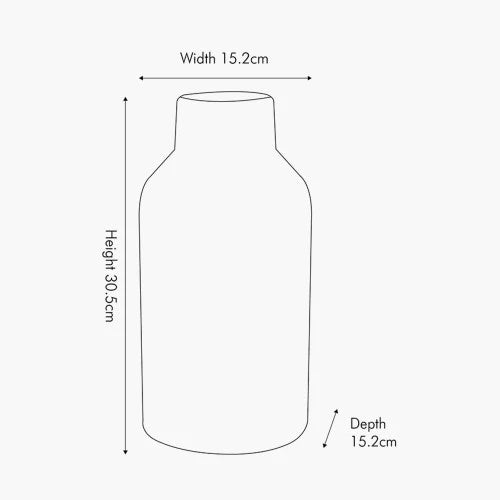 Matt White & Grey Stoneware Cylinder Vase Dimensions – Decorative Dotted Textured Design 30x15cm - Click Style