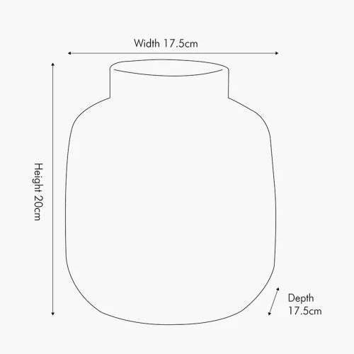 Matt White & Grey Stoneware Squat Vase Dimensions – Decorative Dotted Textured Design 20x17.5cm - Click Style