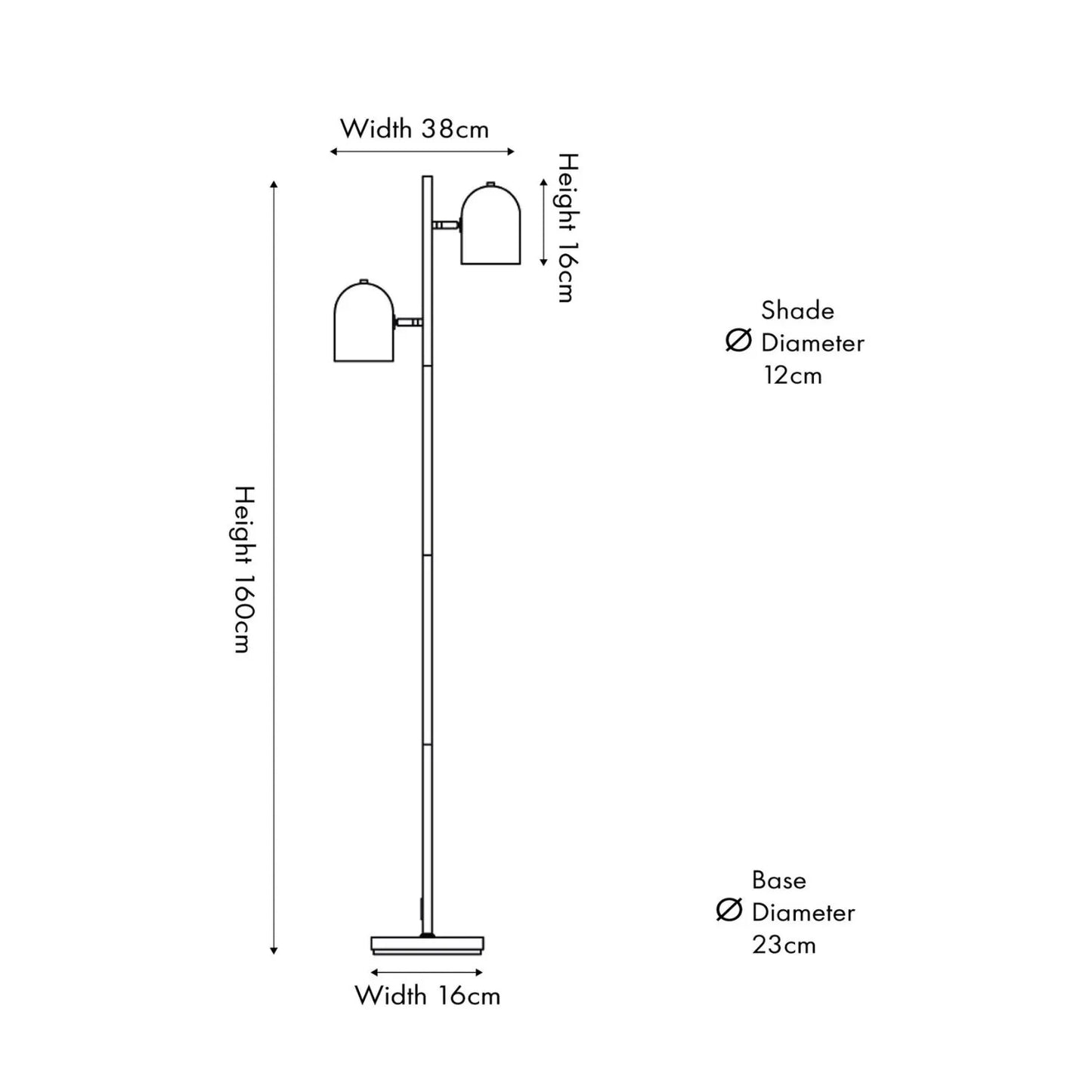 Mulberry Red Metal Floor Lamp with Twin Adjustable Cloche Shades – Modern Standing Task Light 160x39x23cm
