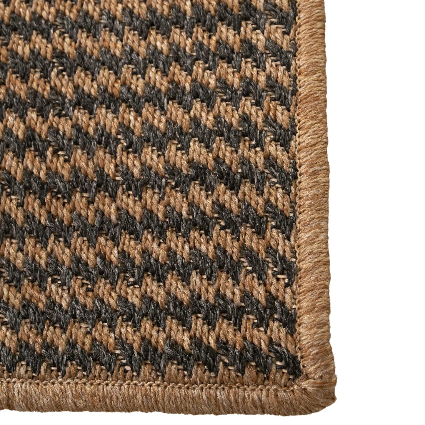 Natural & Grey Rectangular Indoor Outdoor Garden Rug with Two-Tone Textured Weave – Weather-Resistant & Durable 230x160cm - Click Style