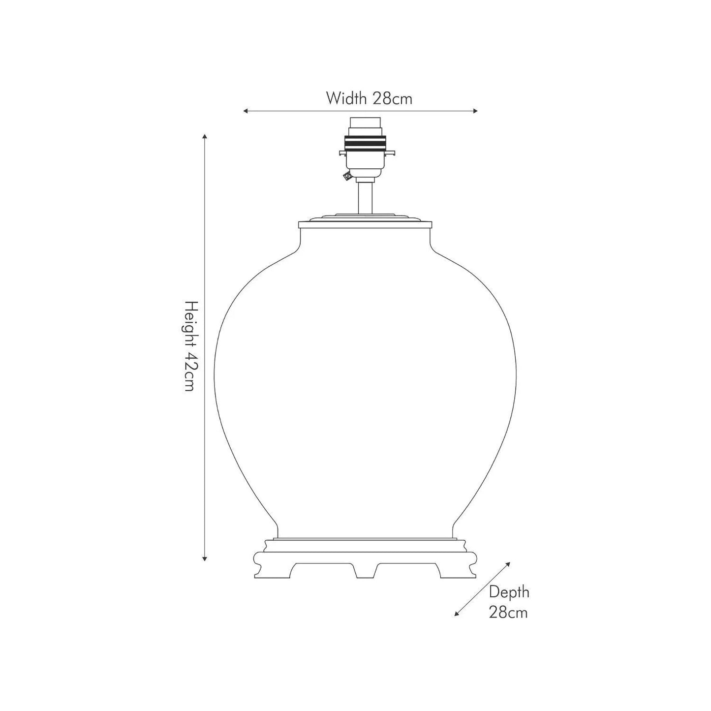 Jenny Worrall Orange & Purple Bird of Paradise Glass Table Lamp with White Linen Shade Base Dimensions | Click Style