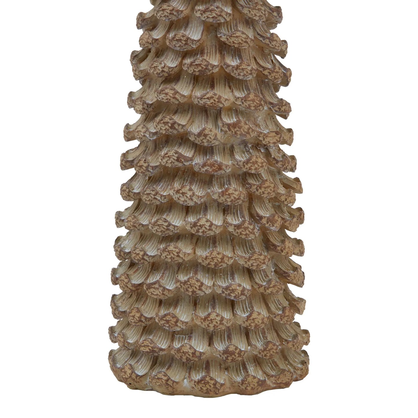 Rustic Beige Resin Tree Ornament with Star- Decorative Resin Tree for Home Decor 38x10cm - Click Style