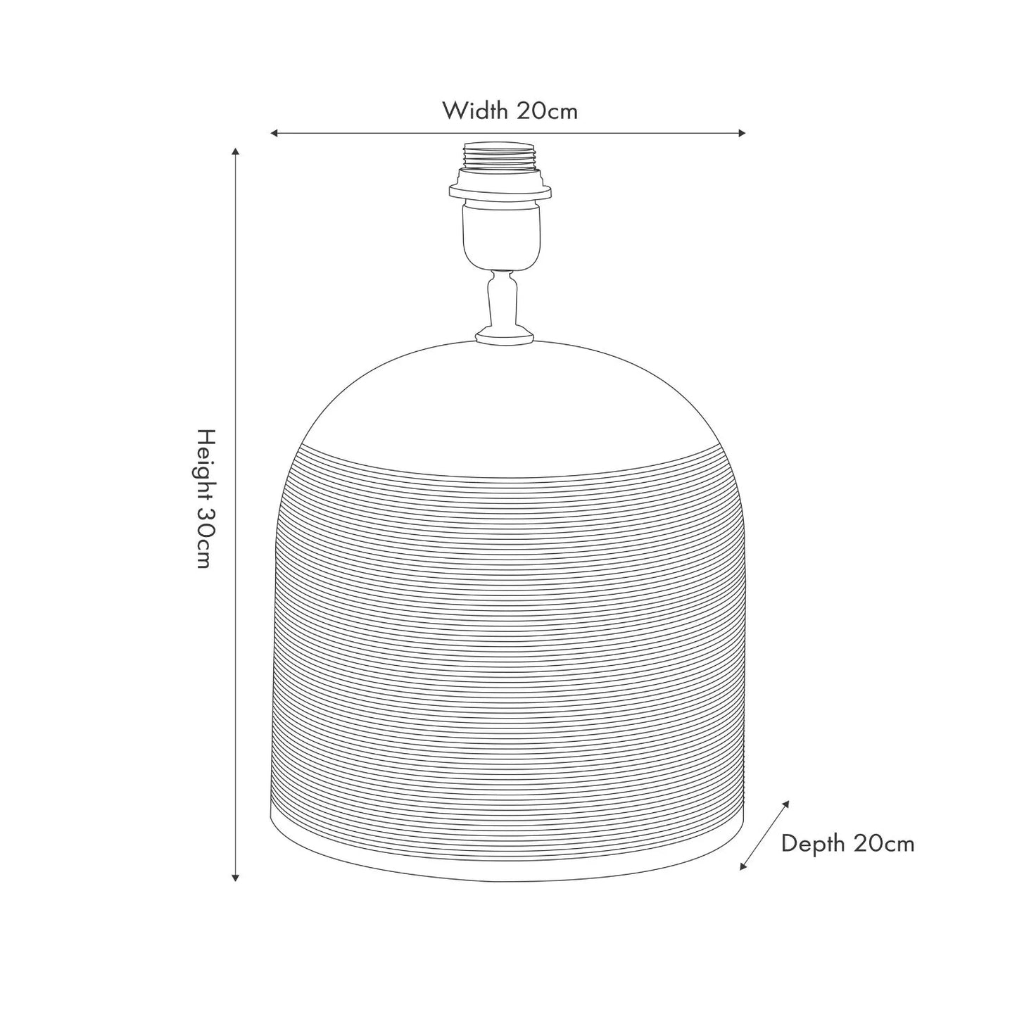 Rustic Grey-Washed Mango Wood Table Lamp Base with Hand-Carved Horizontal Line Detailing – Dome-Shaped Wooden Light Dimensions 30x20x20cm - Click Style