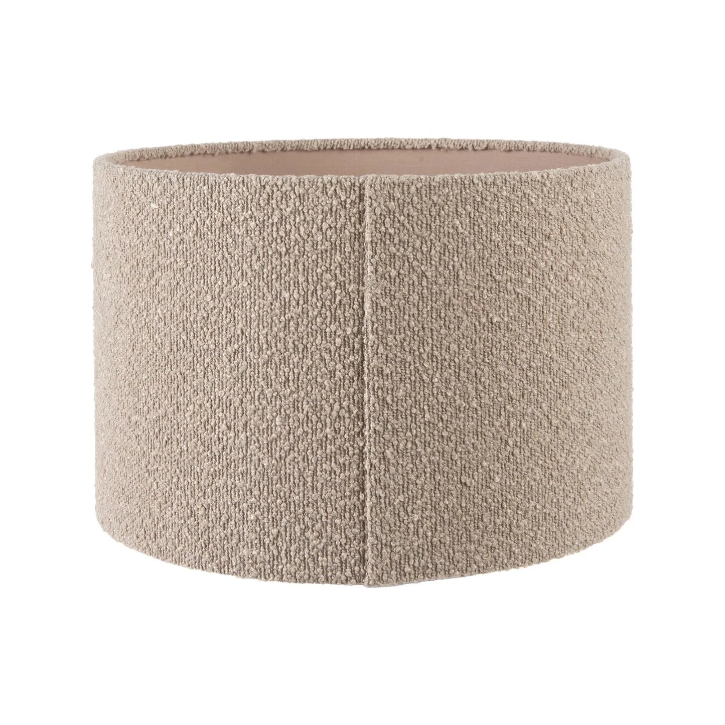 Rustic Grey-Washed Mango Wood Table Lamp with Beige Taupe Bouclé Drum Shade – Hand-Carved Dome Lamp Base 48x35x35cm - Click Style