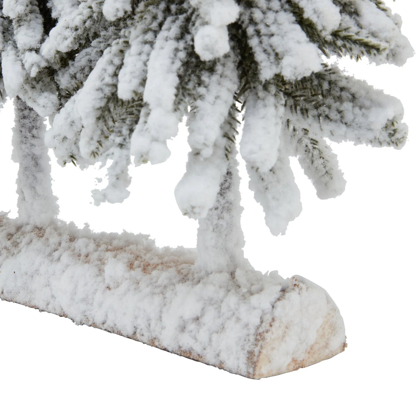 Rustic Snowy Fir Tree Decoration with Two Trees – Festive Christmas Tabletop Ornament for Home Decor 28x20cm - Click Style