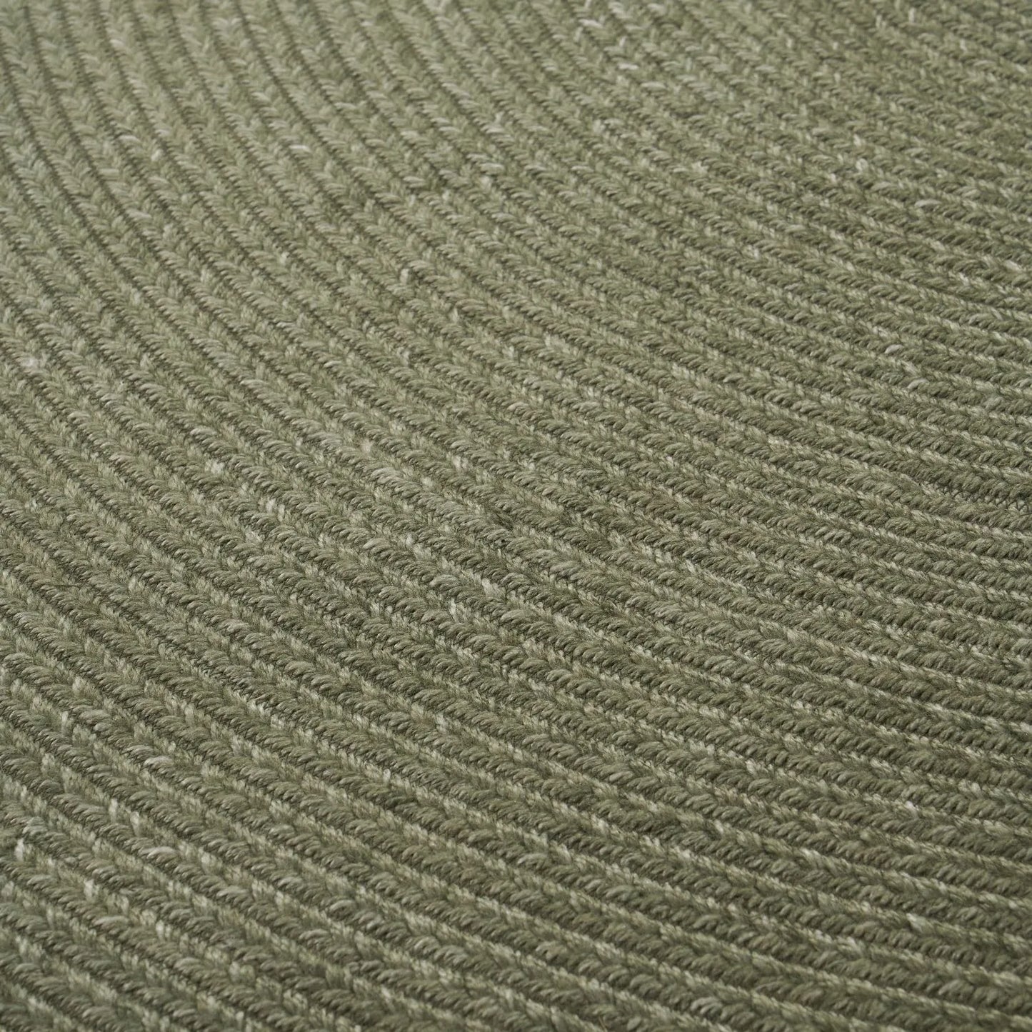 Sage Green Round Indoor Outdoor Garden Rug with Tweed-Effect Weave – Recycled Weather-Resistant & Durable Ø200cm