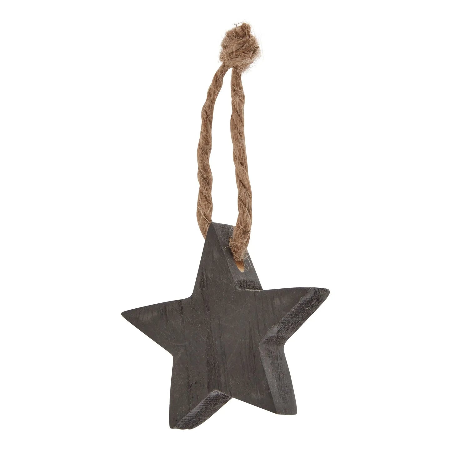Set of 90 Rustic Brown & Black Wooden Hanging Star Decorations with Distressed Finish Christmas Decorations - Click Style