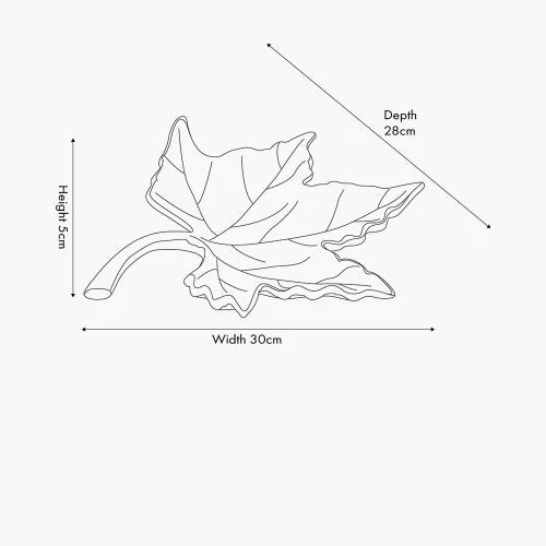 Silver Metal Oak Leaf Bowl – Decorative Hand-Finished Centrepiece for Home Decor 28x5cm