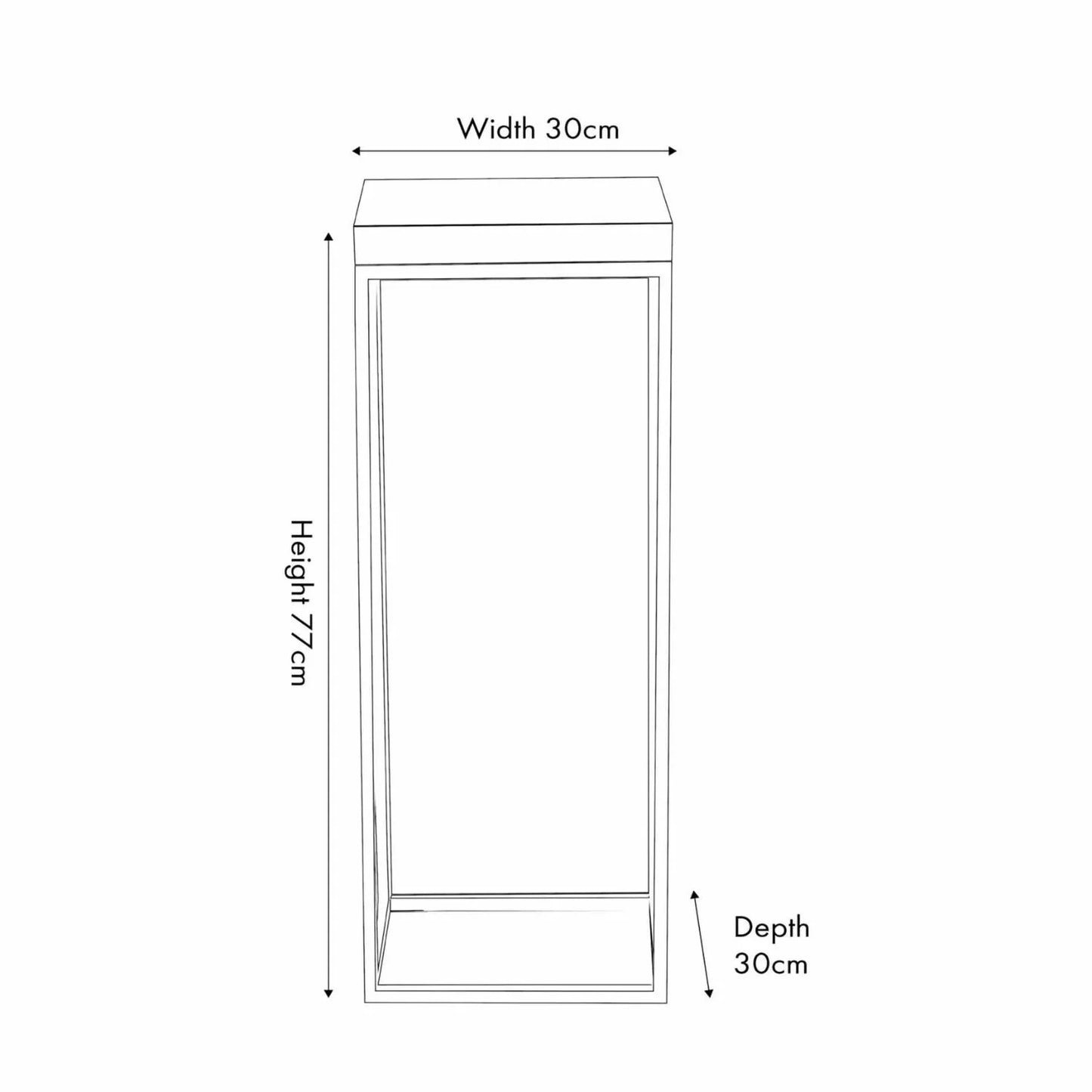 Tall Beige Polished Granite Square Side Table With Burnished Gold Metal Legs – Modern Stone-Top Accent Table Dimensions 77x30x30cm | Click Style