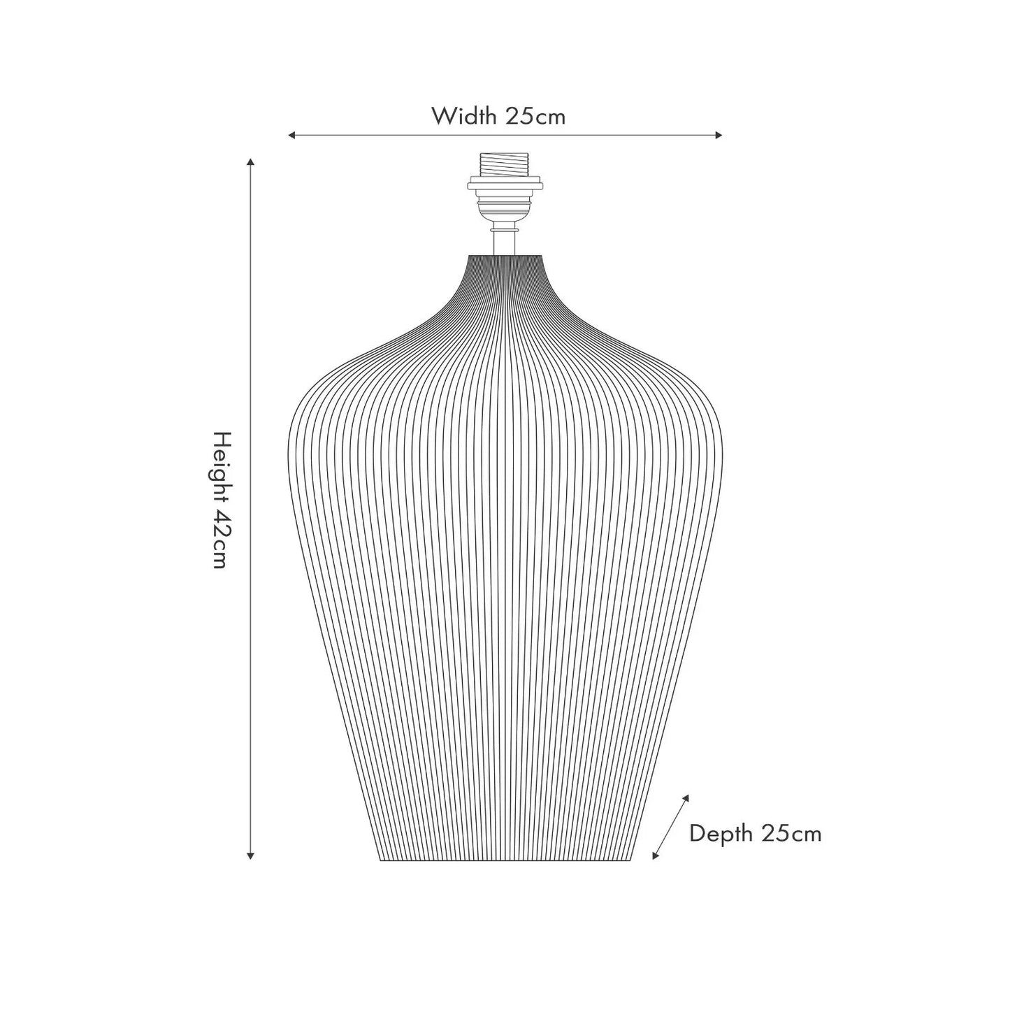 Tall Rustic Black Mango Wood Table Lamp Base with Hand-Carved Vertical Line Detailing – Tapered Wooden Lamp Base Dimensions 42x25x25cm - Click Style