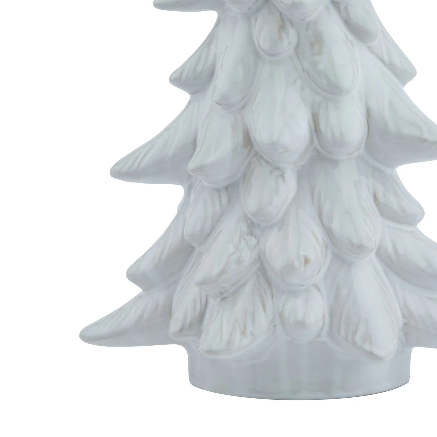 White Resin Christmas Tree Ornament - Festive Neutral Tabletop Decor 35x20cm Christmas Accent - Click Style