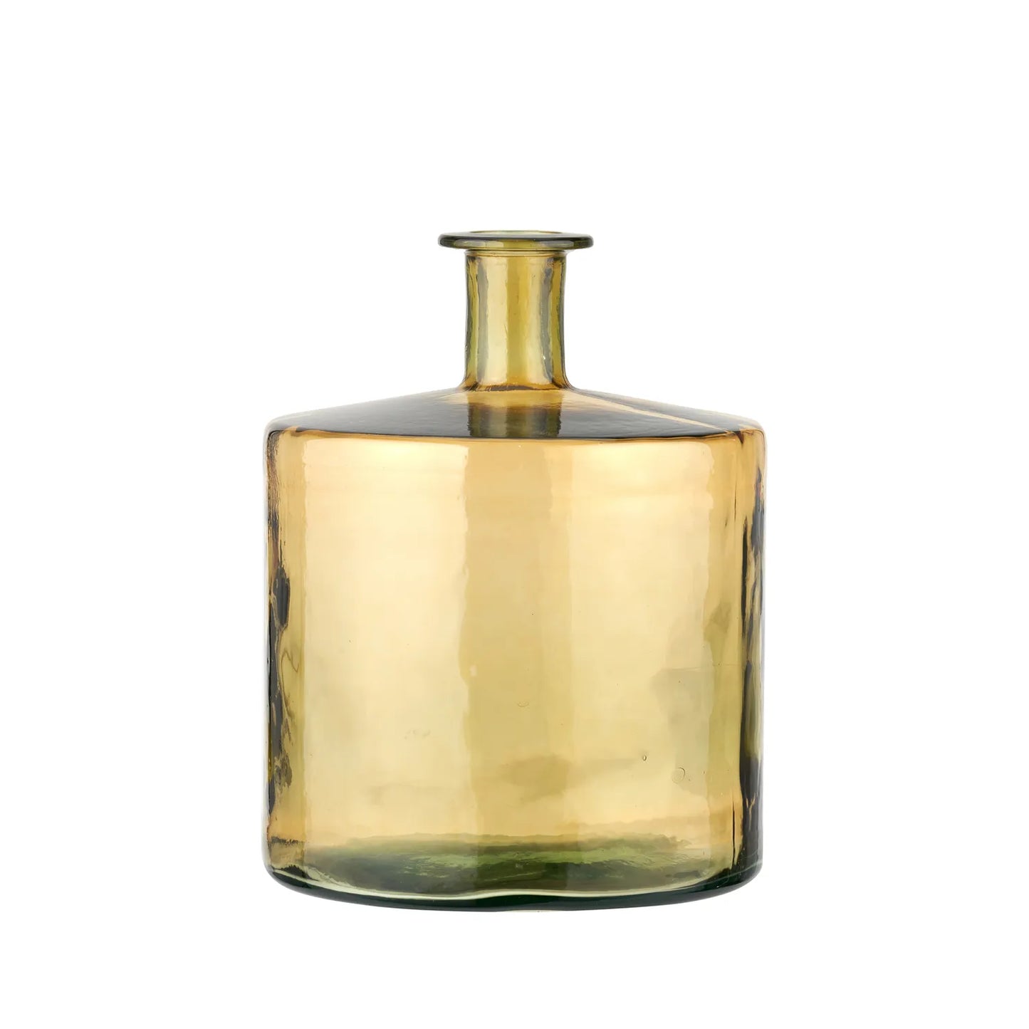 Amber Yellow Recycled Glass Bottle Floor Vase – Click Style