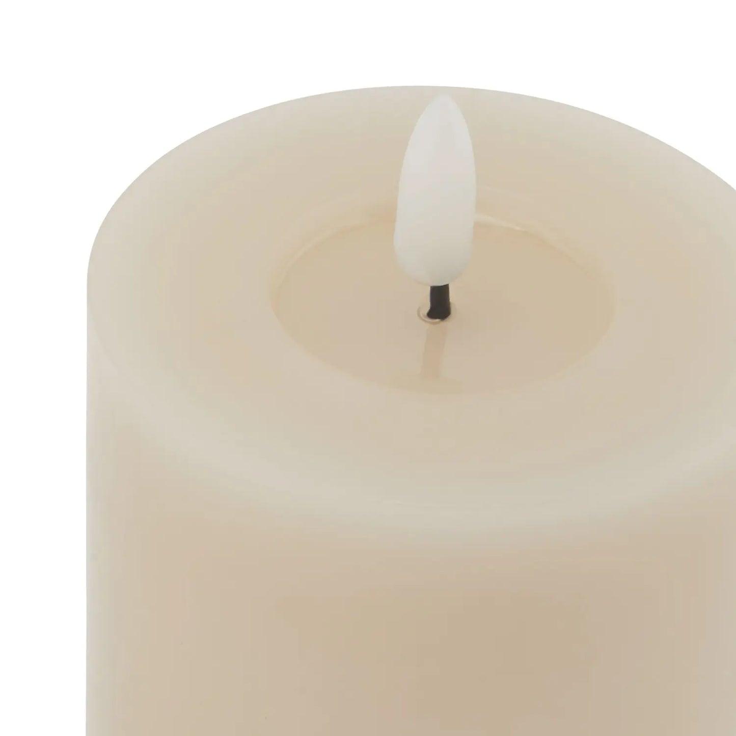 Beige LED Pillar Candle with Flickering Flame 10x8cm – Click Style