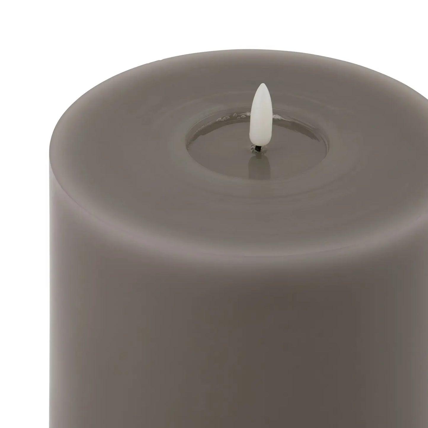 Grey LED Pillar Candle with Flickering Flame 20x15cm – Click Style