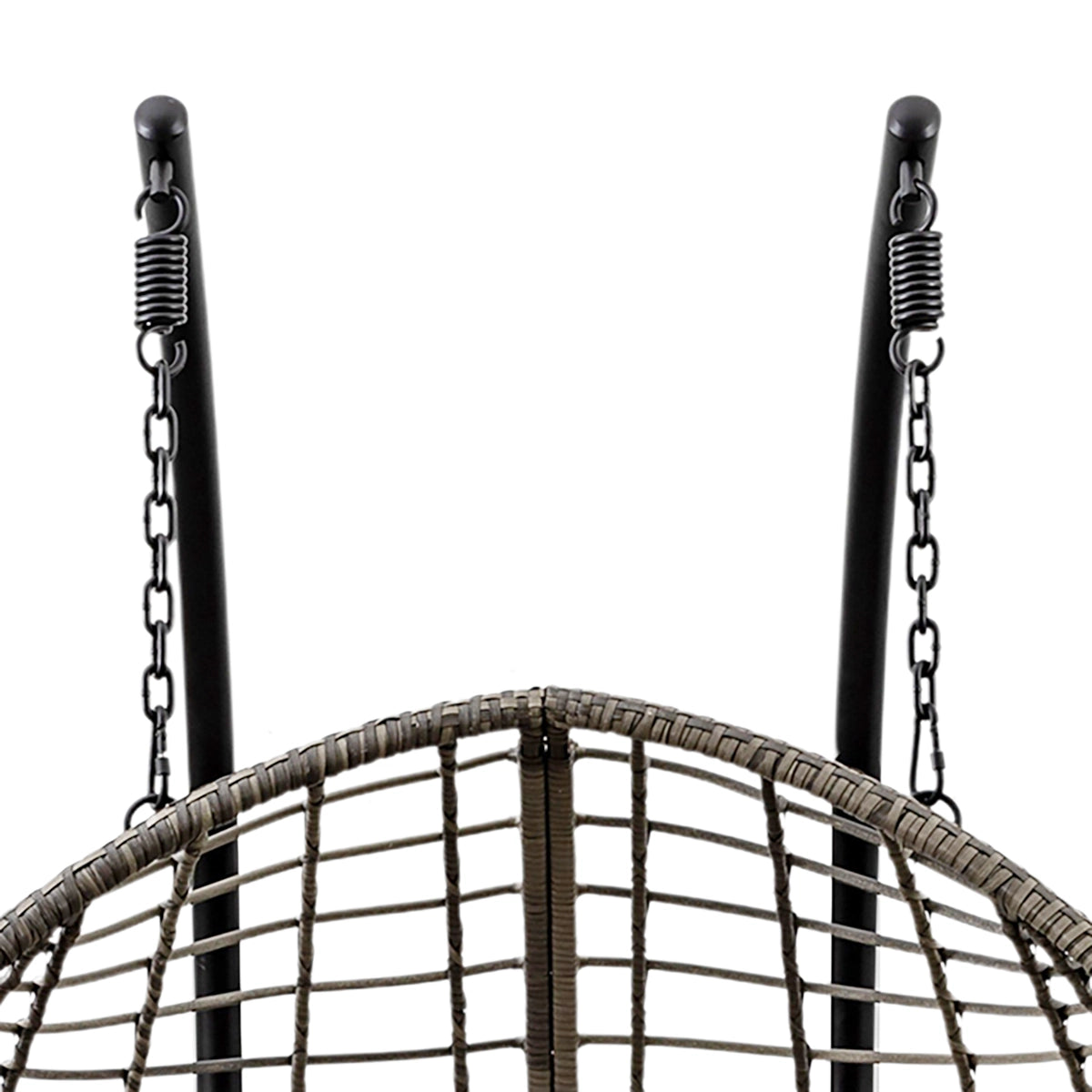 Grey Rattan Effect 2 Seater Garden Hanging Egg Chair – Click Style