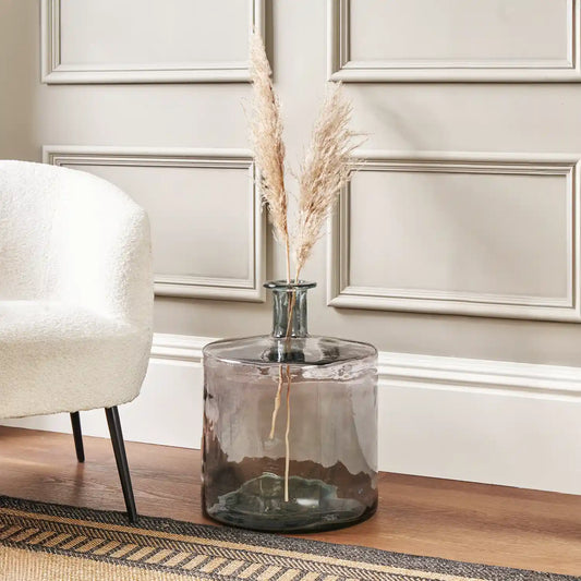 Grey Recycled Glass Bottle Floor Vase – Click Style