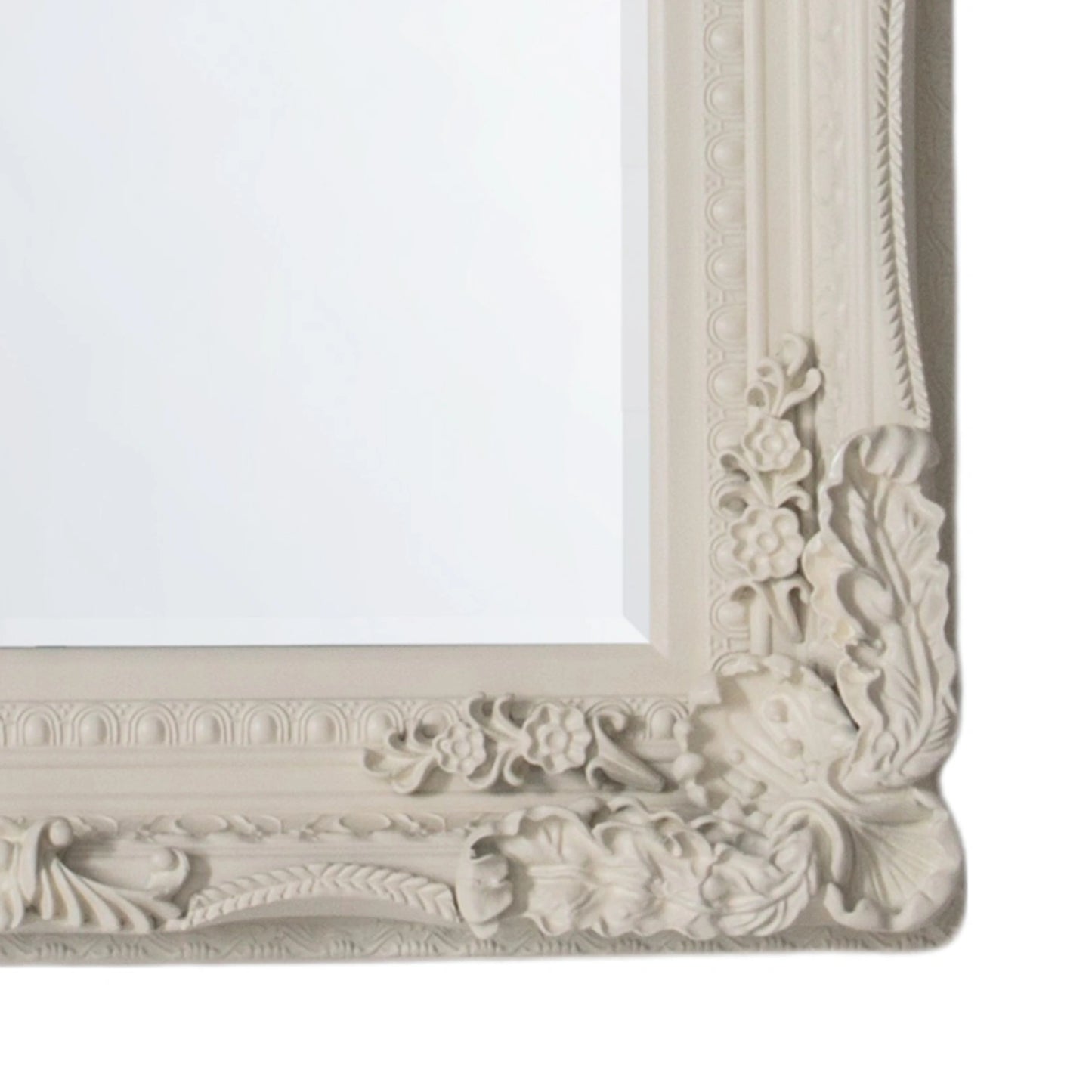 Large Baroque Rectangular Cream Wall Mirror 120x89.5x9.5cm – Click Style