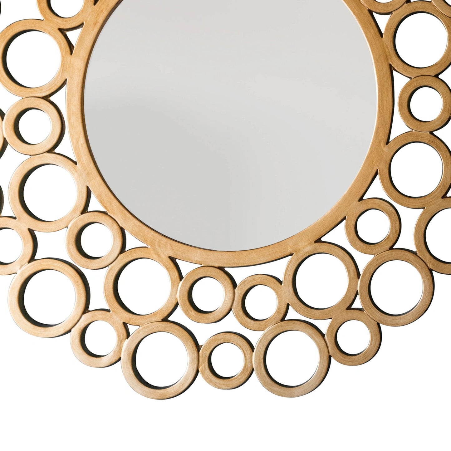 Large Decorative Round Gold Ring Frame Wall Mirror 118x2cm – Click Style