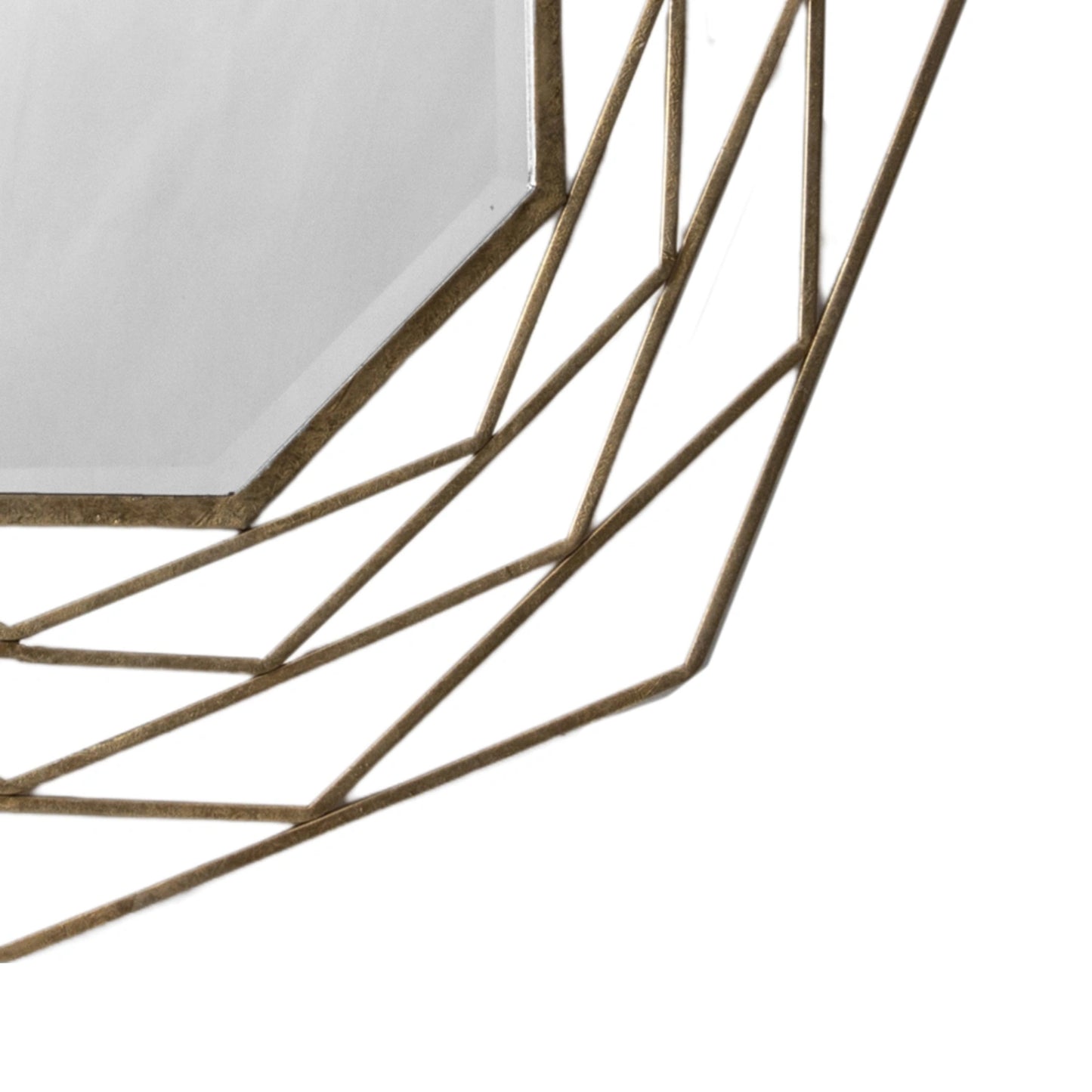 Large Geometric Octagonal Gold Framed Wall Mirror 91x91x5cm – Click Style