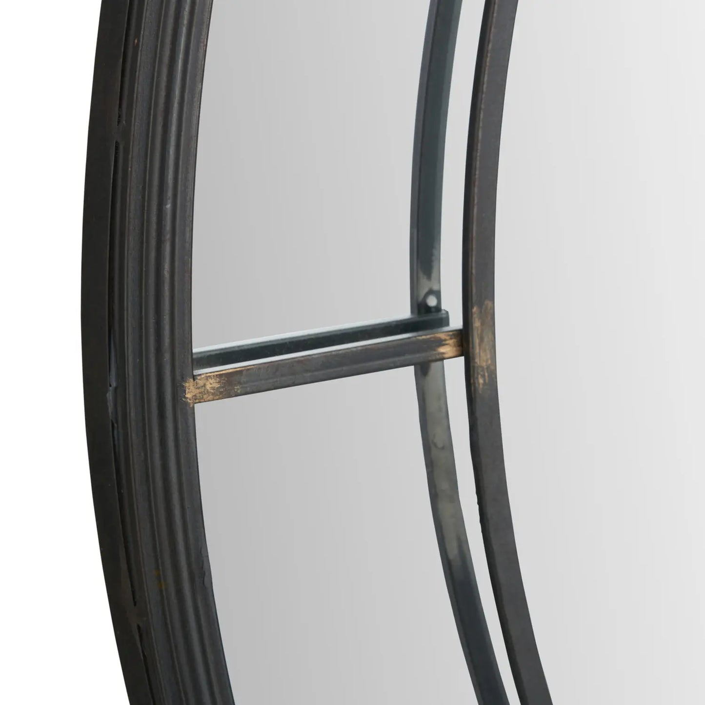 Large Round Antique Bronze Metal Window Wall Mirror 100x100x3cm – Click Style