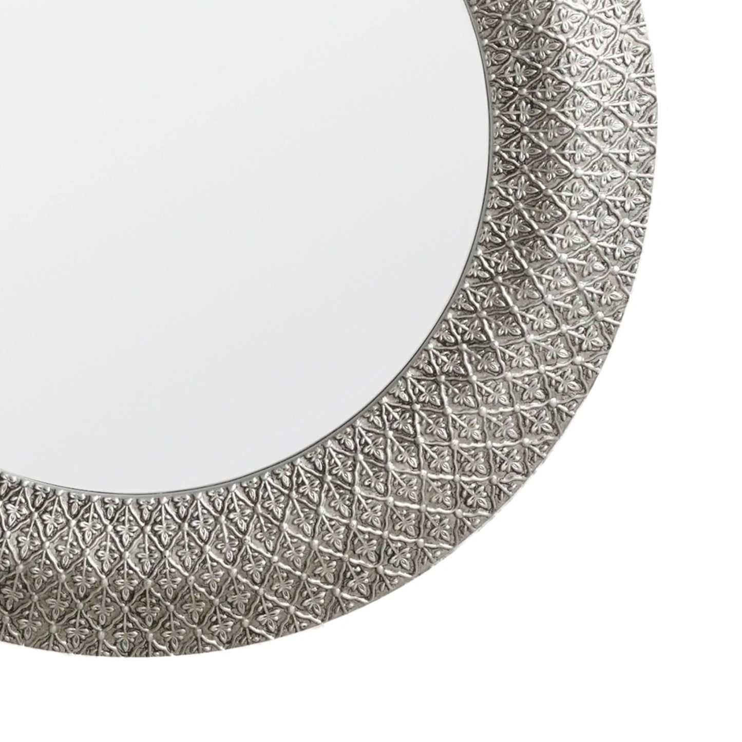 Large Round Decorative Pewter Wall Mirror 99.5x99.5x5.5cm – Click Style