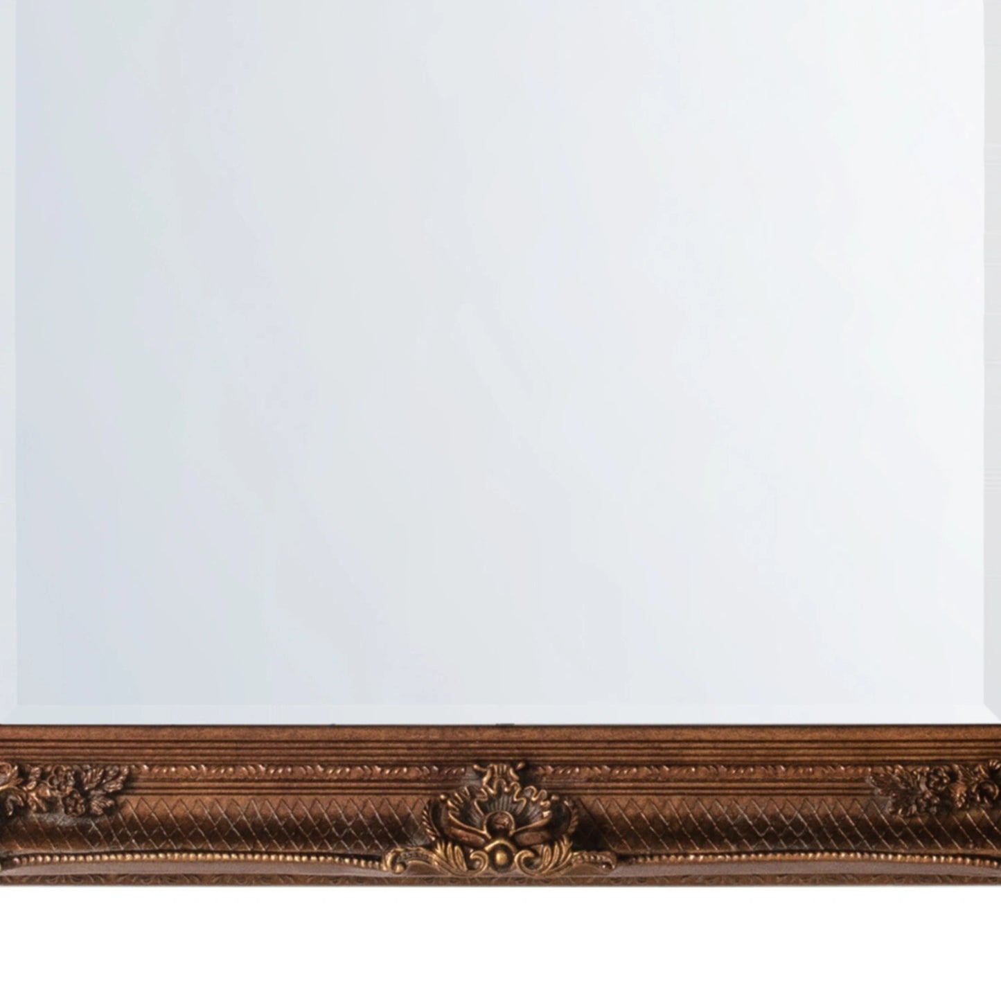 Ornate Rectangular Gold Wall Mirror with Baroque Style Gilded Frame – Decorative Vintage Inspired Wall Mirror 109.5x79x6.5cm | Click Style