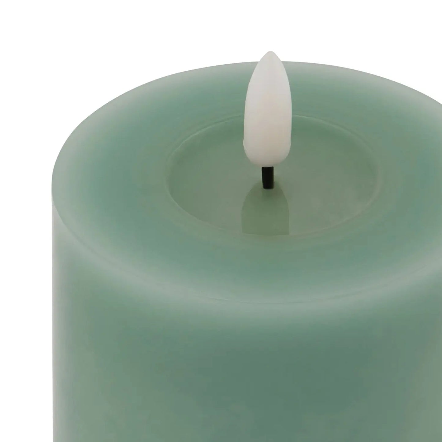 Sage Green LED Pillar Candle with Flickering Flame 10x8cm – Click Style