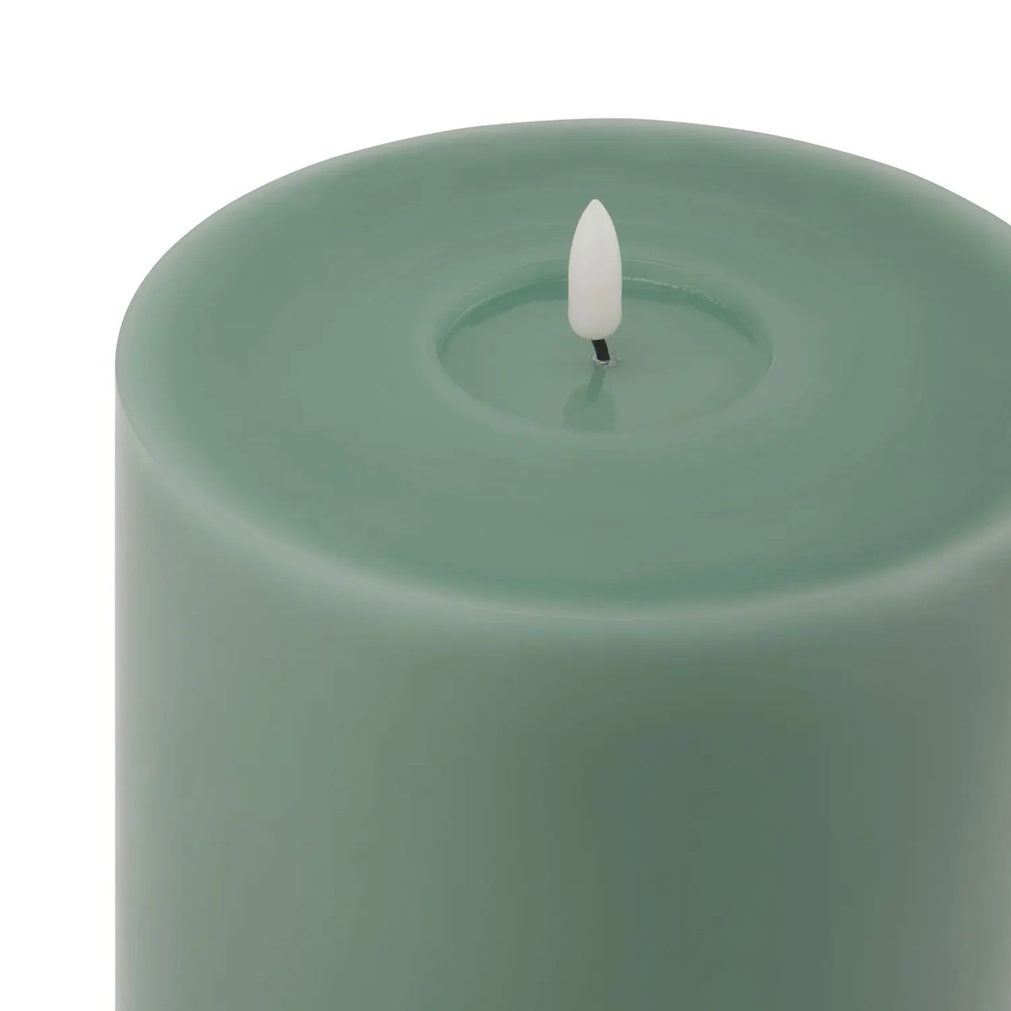Sage Green LED Pillar Candle with Flickering Flame 30x15cm – Click Style