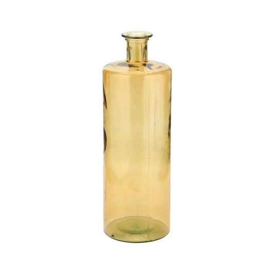 Tall Amber Yellow Recycled Glass Bottle Floor Vase – Click Style