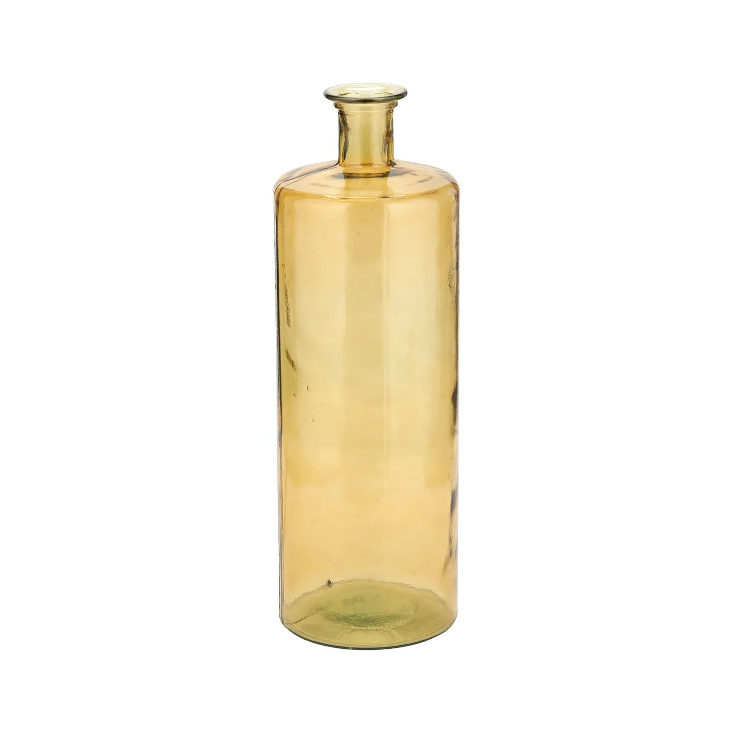 Tall Amber Yellow Recycled Glass Bottle Floor Vase – Click Style