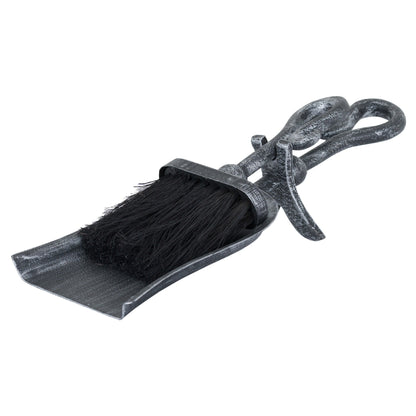 Silver & Black Hearth Tidy Set