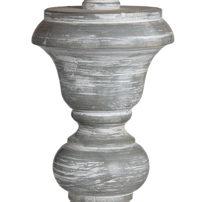 Distressed Grey Floor Lamp with Linen Shade